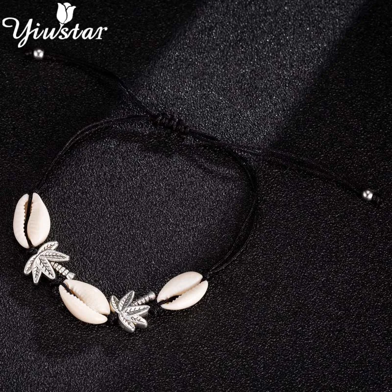 Yiustar, морские животные, черепаха, Пляжная оболочка, чокер, браслеты, для женщин, hombre, Boho, ювелирное изделие, ручная вязка, браслет, летняя раковина, подарки