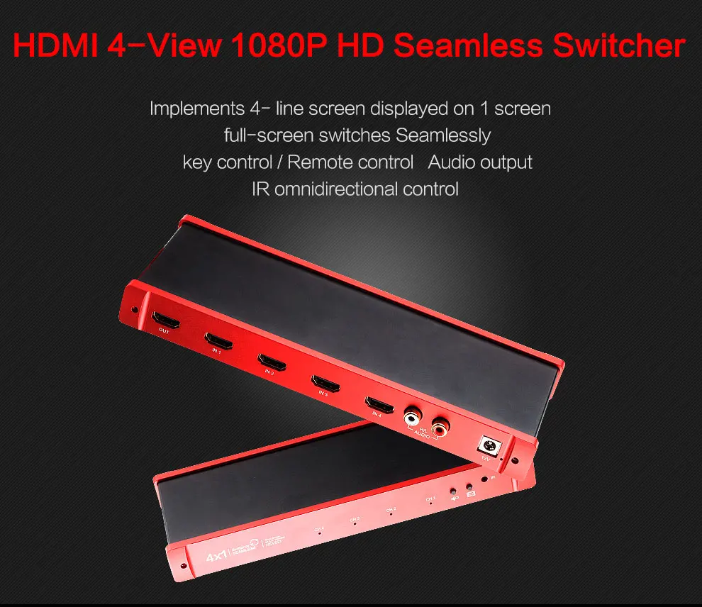 MiraBox HDMI Quad Экран бесшовные коммутатор Поддержка 4 Каналы Экран sementation до 1080P@ 60 Гц для игр на мобильном телефоне/трансляция/монитор