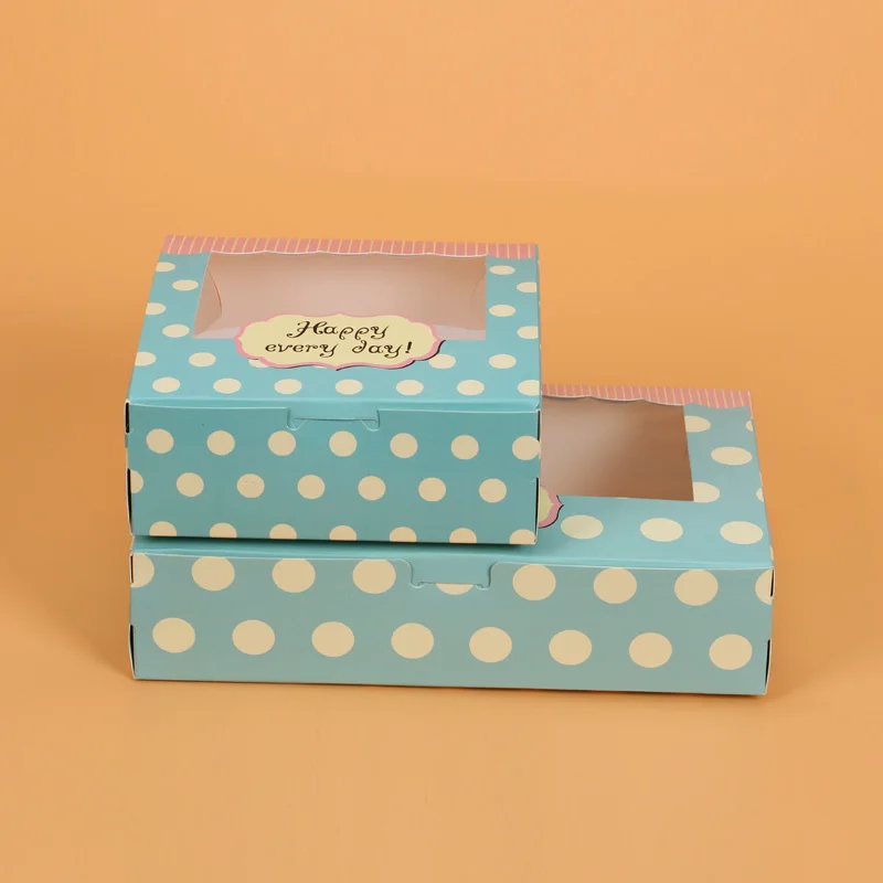 500 шт. Подарочная бумажная коробка с окном для свадьбы детская зеленая из