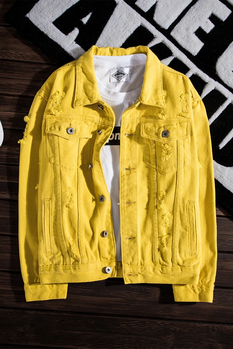 Мужская куртка с дырками осенняя тонкая новая модная повседневная из хлопка