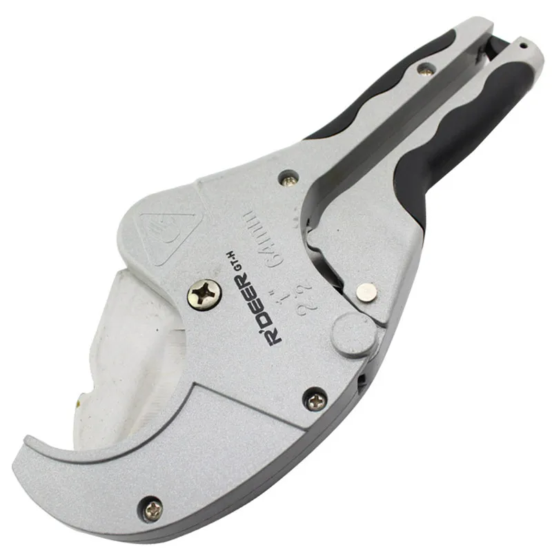 Ножницы RDEER для резки пластиковых труб, корпус из алюминиевого сплава, стальное лезвие, резка 64 мм, с храповым механизмом, легко для ПВХ, ПУ, PP-P, PE