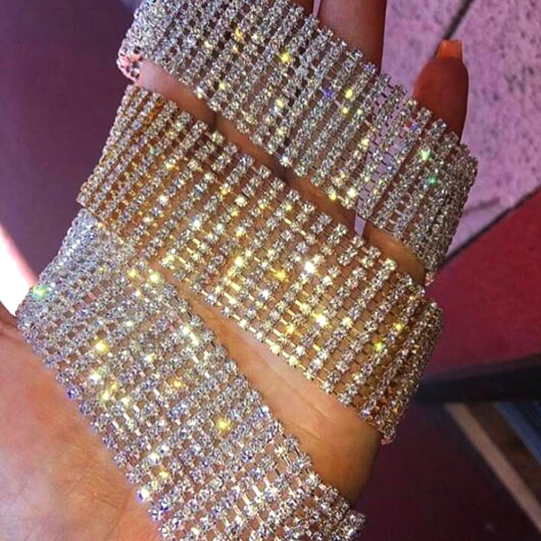 Элегантный чокер Стразы с широкими Кристаллами Ожерелье для невесты Женская