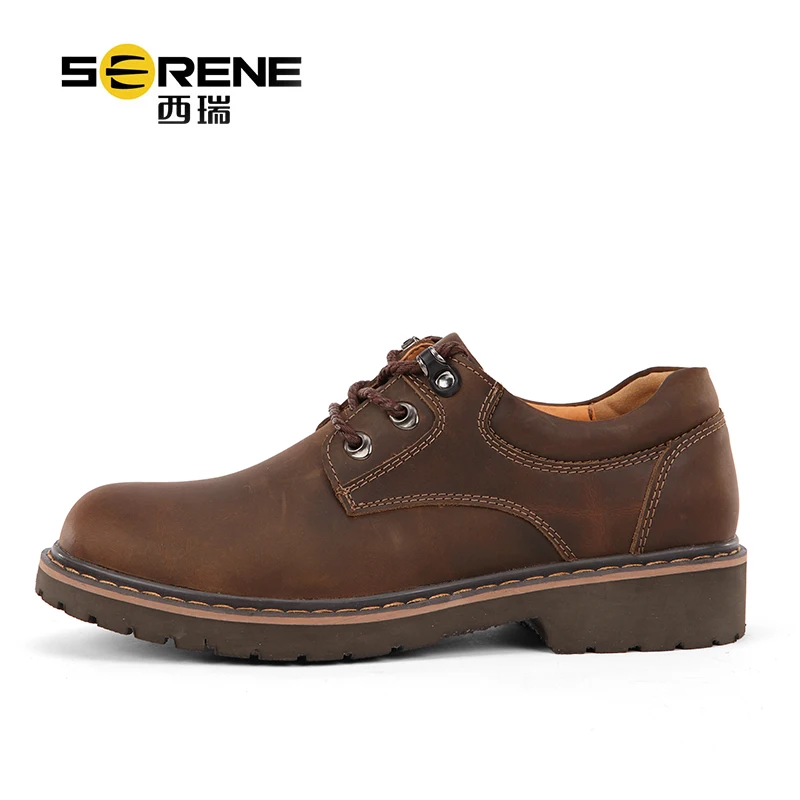 Height Increasing Spring Autumn New Split Leather Shoes For Men Lace-up Waterproof Causal Footwear Anti-slip Men's Big Size Shoe | Обувь