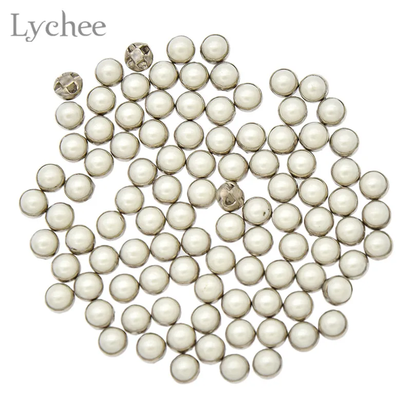Lychee 100 шт. мини кукла пуговицы искусственный жемчуг бусина хвостовик Кнопка DIY