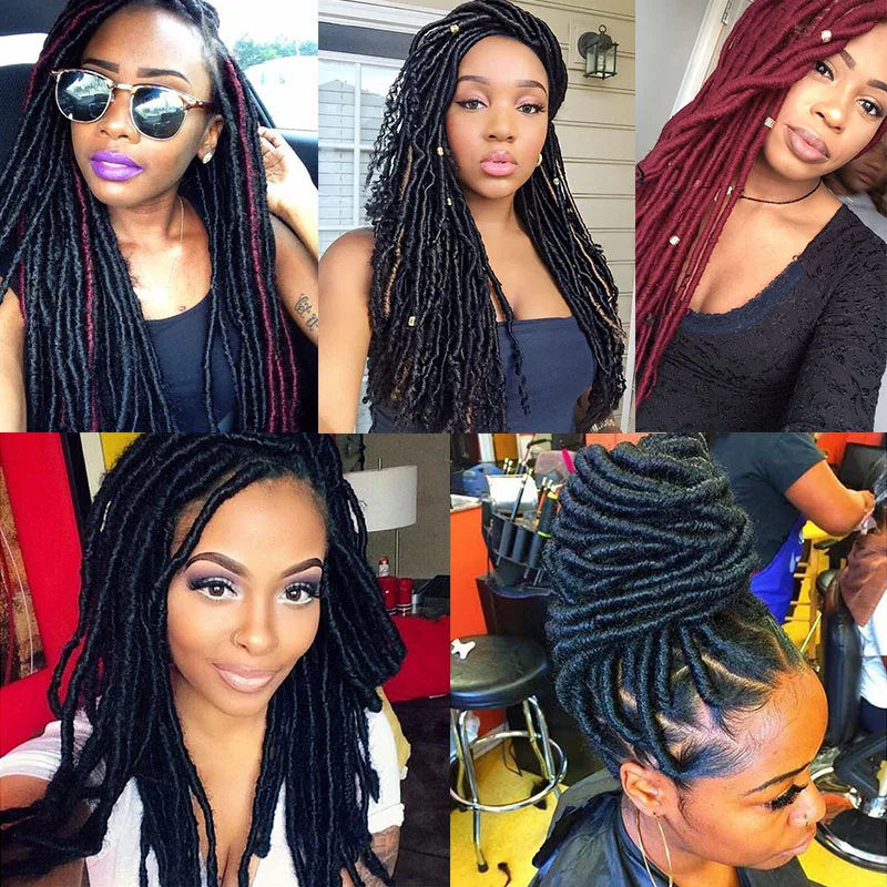 SAMBRAID Faux Locs Crochet Hair Synthetic Braiding 18 Inch Braid Extension 24 Strands/pack |