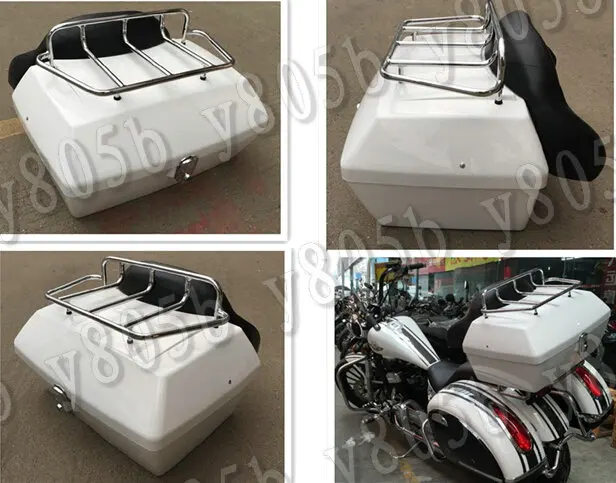 Белая багажная коробка с верхней спинкой стойки для Kawasaki Vulcan Classic VN 400 VN500 VN800 900 1200