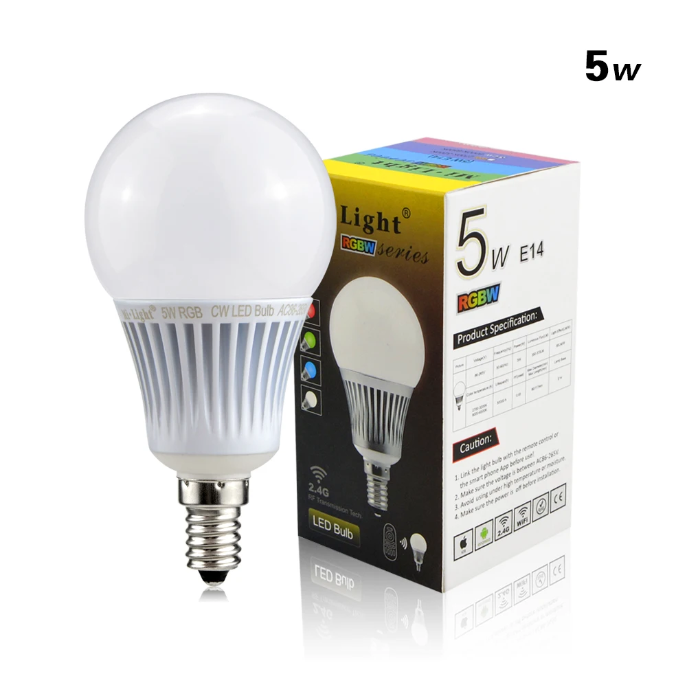 Оригинальные Mi. Light 2.4 г/Wi-Fi Управление RGBW гамма WW светодиодные лампы 4 Вт 5 Вт 6 Вт 9 Вт GU10 e27 E14 110 В-220 В затемнения smart led лампа