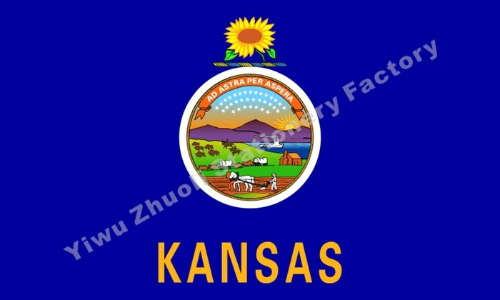 

U.S. State Kansas Flag 3X5FT 100D Polyester Free Shipping Kansas State Flag
