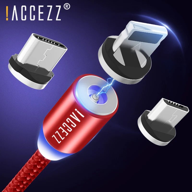 ACCEZZ Магнитный кабель для зарядки для iPhone Apple XR XS Micro USB кабель type C для samsung S7 S8 huawei P9 P10 Xiaomi зарядный шнур