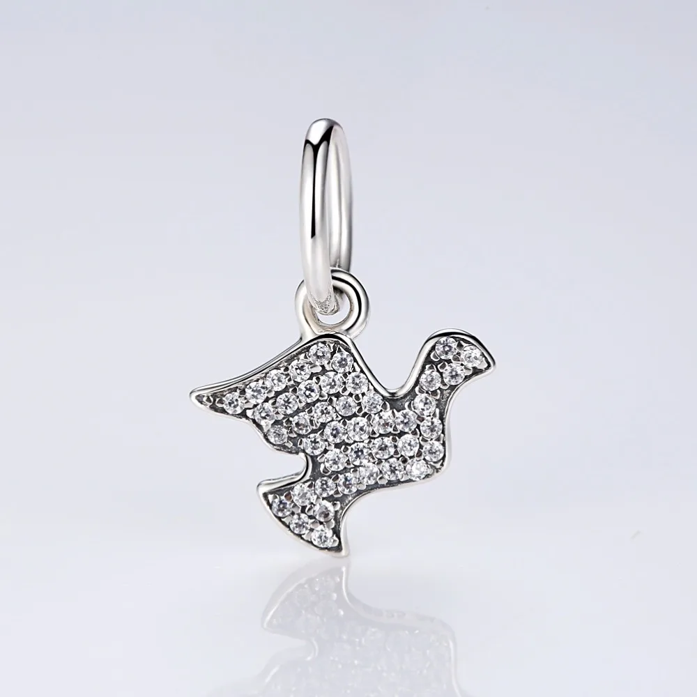 Everbling ювелирные изделия голубь мира ясно CZ 100% стерлингового серебра 925 Шарм