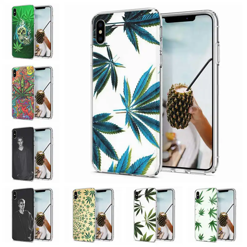 Мягкий чехол для телефона iPhone 6 7 XS Max чехлы из ТПУ цветной пейзаж табак лист Fundas X XR