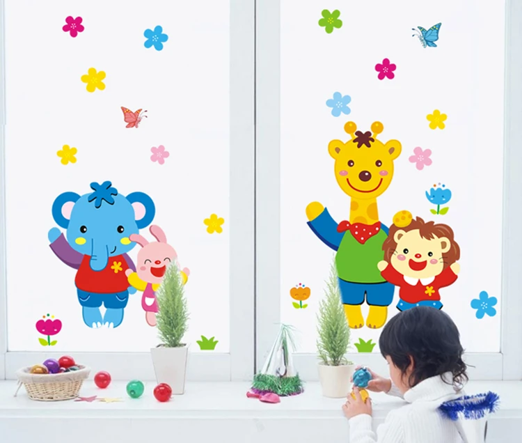 Children bedroom background on small animals The third generation of removable wall stickers | Дом и сад