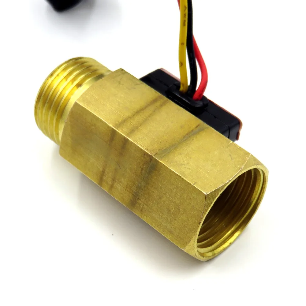 YF-B2 G1/2&quot DN15 Pure Brass water flow sensor hall rate counter indicator 1-25L/min | Инструменты