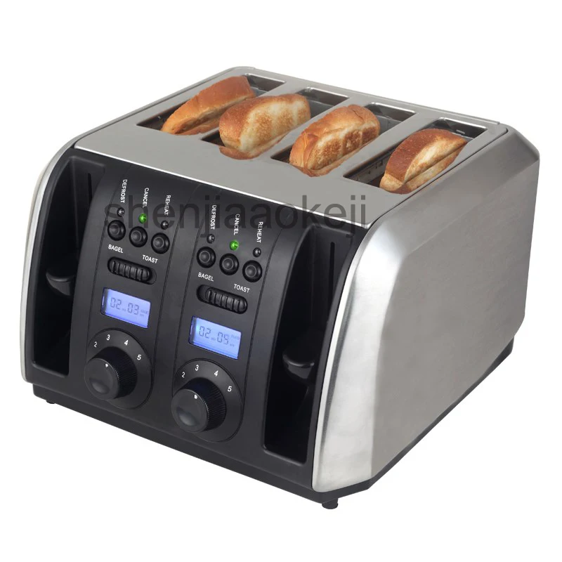 

Household 4 slices toaster Stainless Steel toaster baking machine Commerical Multifunctional toaster 220v/50HZ 1750w 1pc