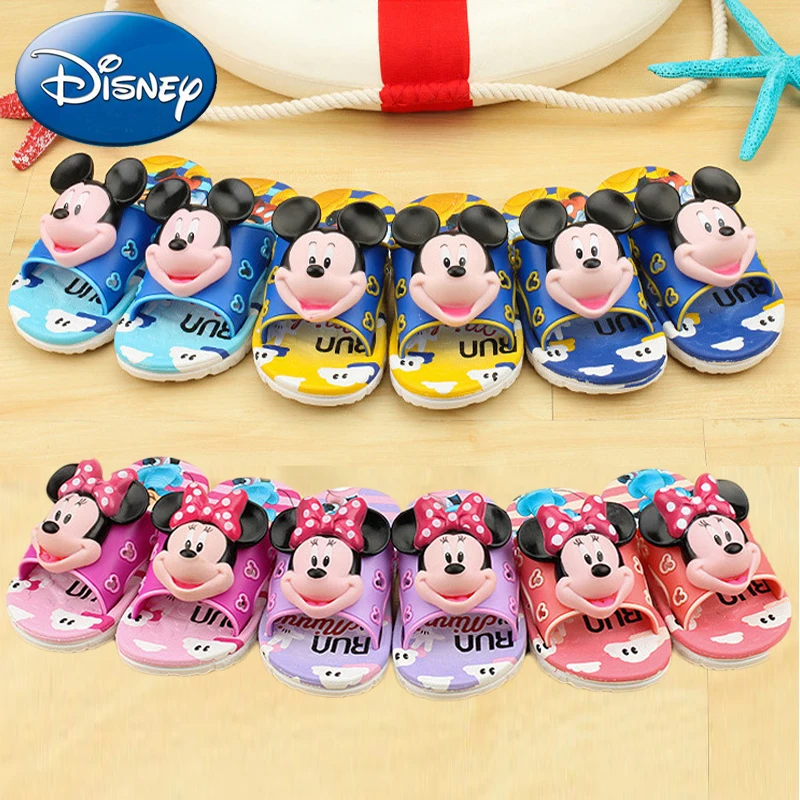 2018 детские тапочки Disney домашняя обувь для ванной с Микки из мультфильма