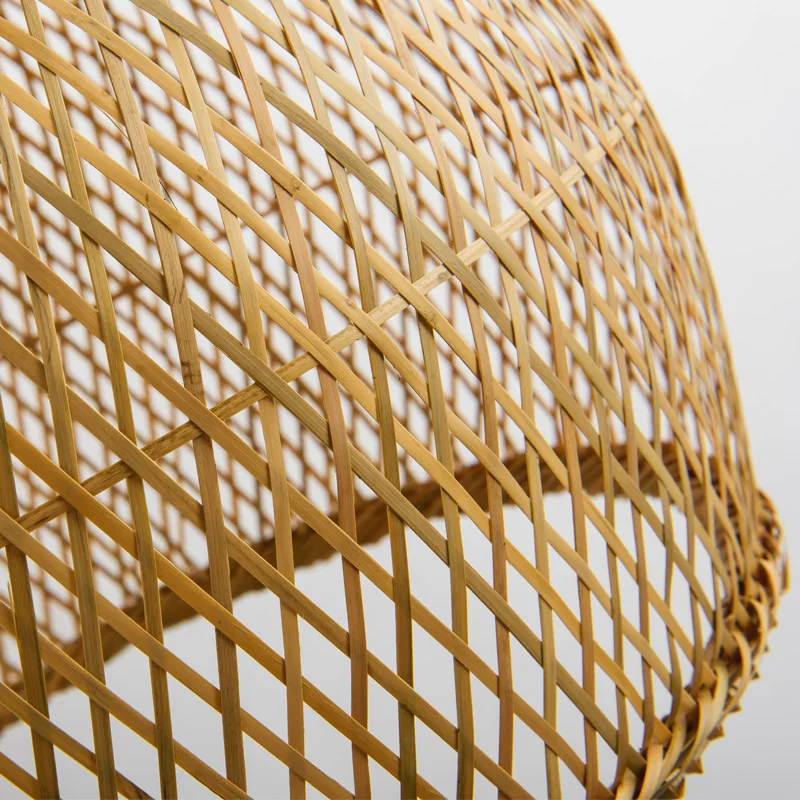 

Round Craft Bamboo Wicker Rattan Cage Shade Pendant Light Fixture Asian Country Vintage Japanese Suspended Lamp Tea Room