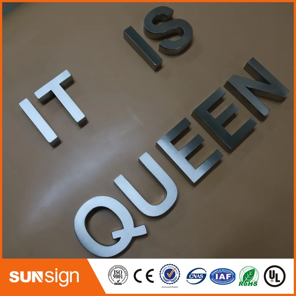 Пользовательская реклама 3d знак буквы Матовый металлический | Электронные