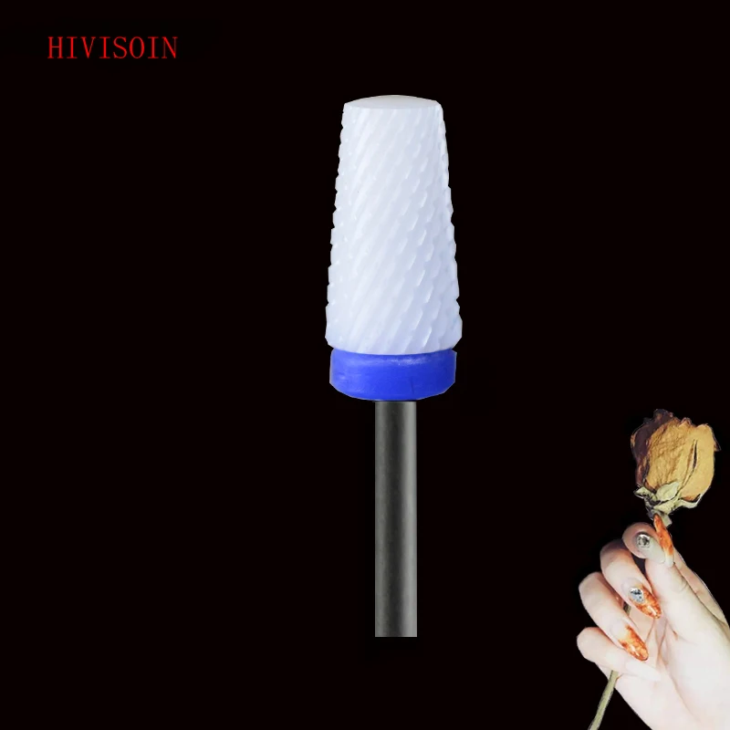 

5Pcs White Ceramic Nail Drill Bit - Tapered Barrel Bit - M (0124.060)