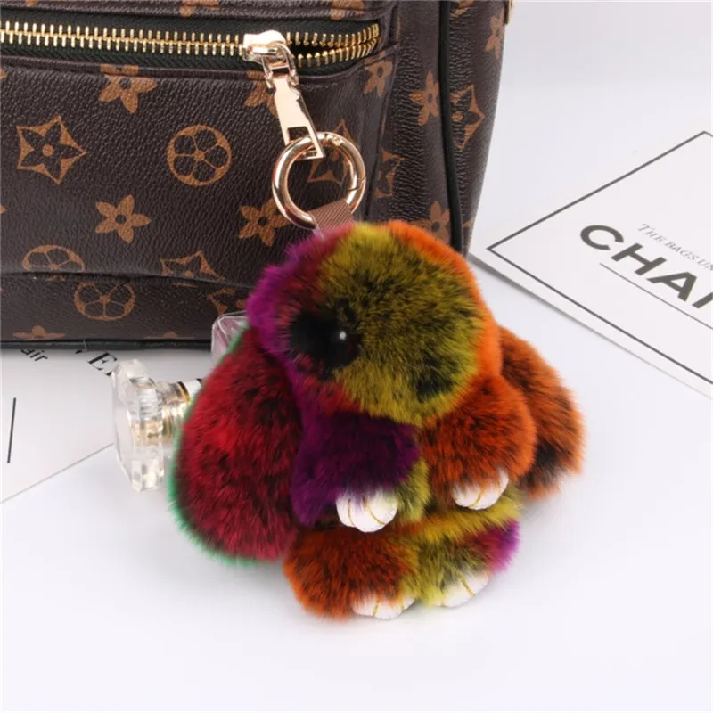 Женский мини брелок из натурального меха кролика 8 см|Брелоки| |