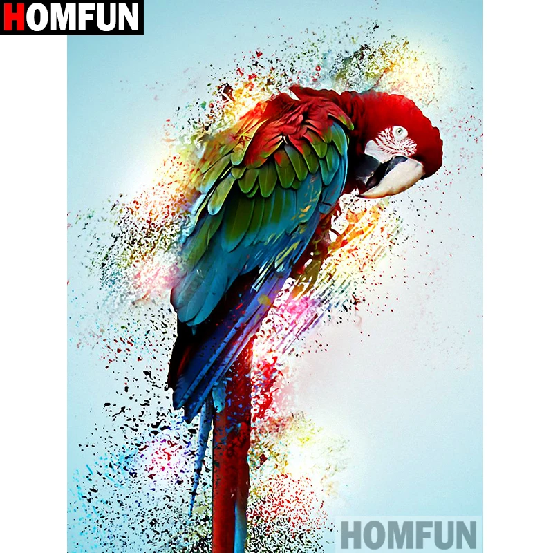 HOMFUN Full Square/Round Drill 5D DIY Diamond Painting &quotColorful parrot&quot Embroidery Cross Stitch Home Decor Gift A14118 | Дом и сад