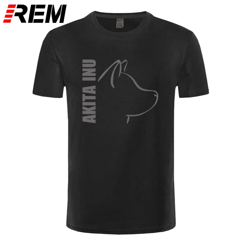 Akita Inu Dog мужские футболки отличные футболки мужские с коротким рукавом хлопок Пользовательские Большие размеры летние футболки для подростков - Цвет: black gray