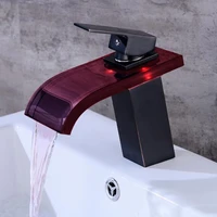 bathroom waterfall faucet led faucet glass waterfall brass basin faucet bathroom mixer tap deck mounted basin sink mixer tap