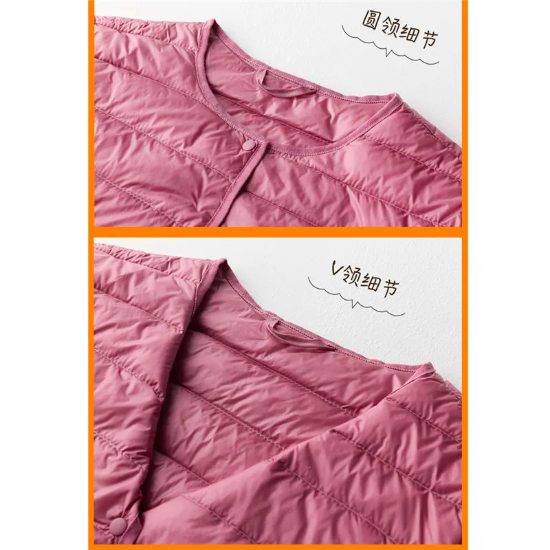 Фото Женская ультралегкая короткая пуховая куртка Sanishroly Two Wears: осенне-зимняя парка из белого утиного пуха, теплая стеганая куртка №5