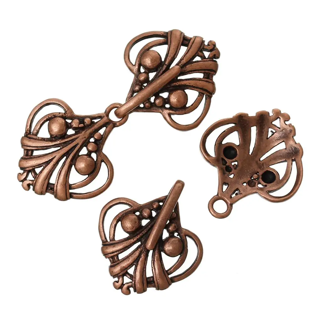 DoreenBeads медные защелкивающиеся застежки сердце Античная медь 4,6 см x 2,1 см(1 6/" x 7/8"), 1 шт. Новинка