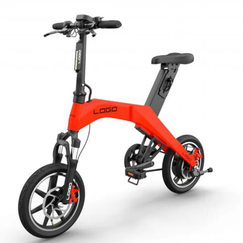 E-bike мини складной электрический велосипед 36 В 350 Вт 6.6AH цикл 12 дюймовый аккумулятор электрический велосипед одно сиденье - Цвет: Красный