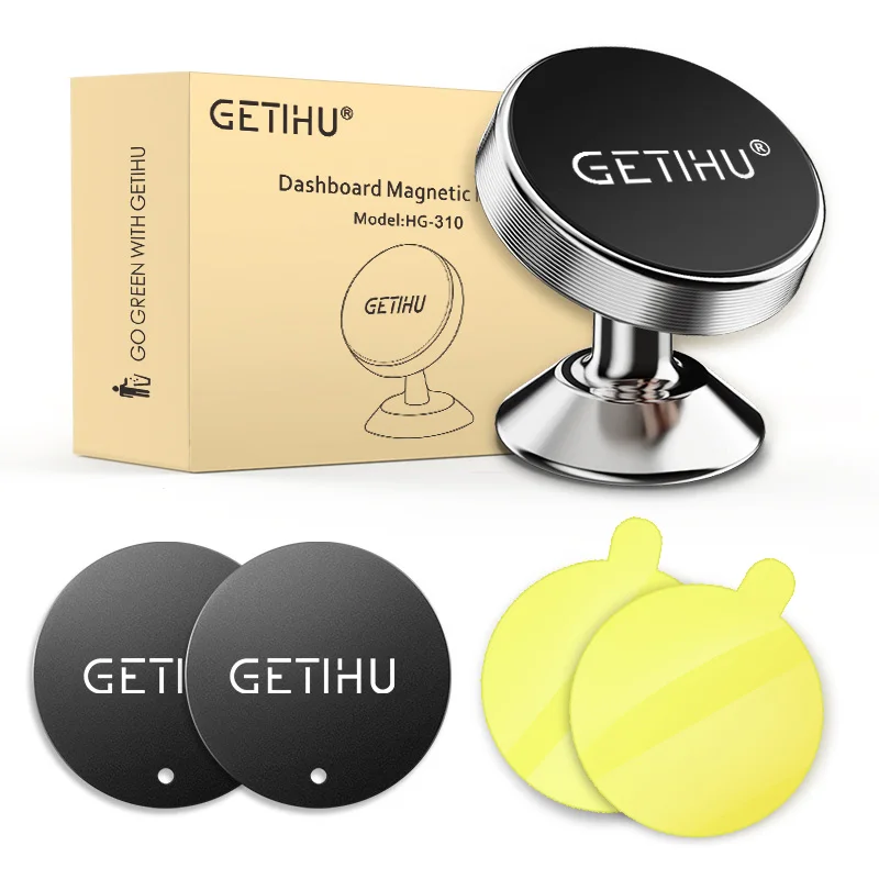 Silver With Box GETIHU универсальная Магнитная автомобильная подставка для телефона в машину для iPhone X samsung, магнитный держатель на вентиляционное отверстие для мобильного телефона, поддержка gps - Цвет: Silver With Box
