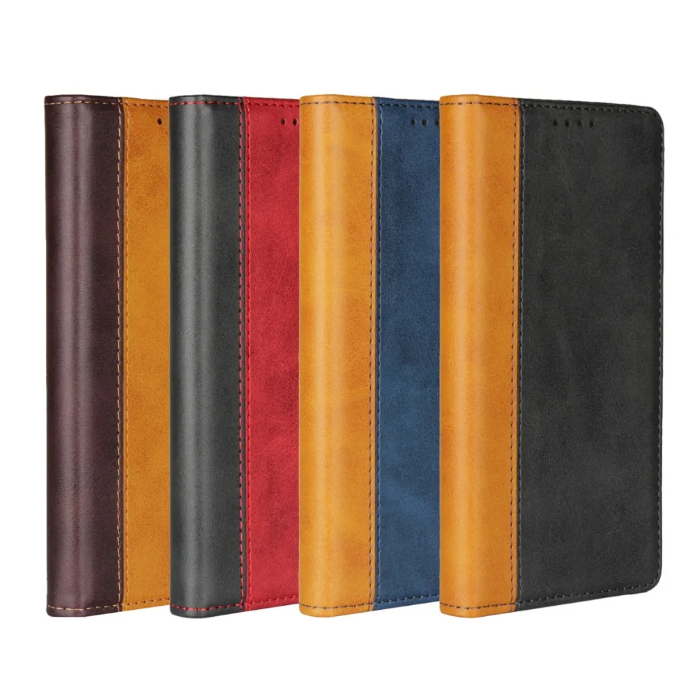 LUCKBUY For Xperia XZ2 XZ3 Color Matching Leather Luxury Premium Phone Cases for Sony Slim Business Wallet | Мобильные телефоны и
