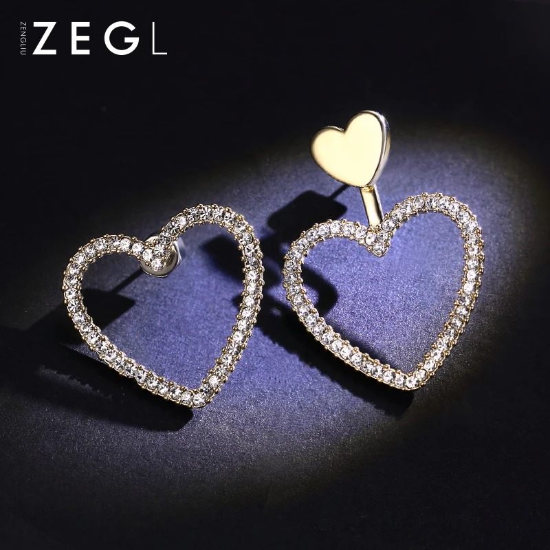 Женские серьги-капельки ZEGL серьги в форме сердца ассиметричные модные |