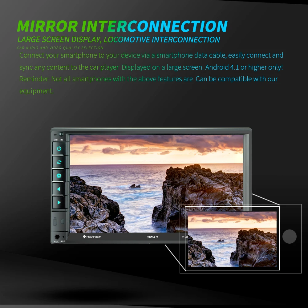 Hevxm 7 дюймов автомобиля 2din Радио Аудио сенсорный экран Мультимедиа Bluetooth MirrorLink