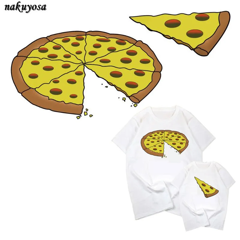 Милые заплатки для пиццы родителя и ребенка куртка с теплопередачей аппликация