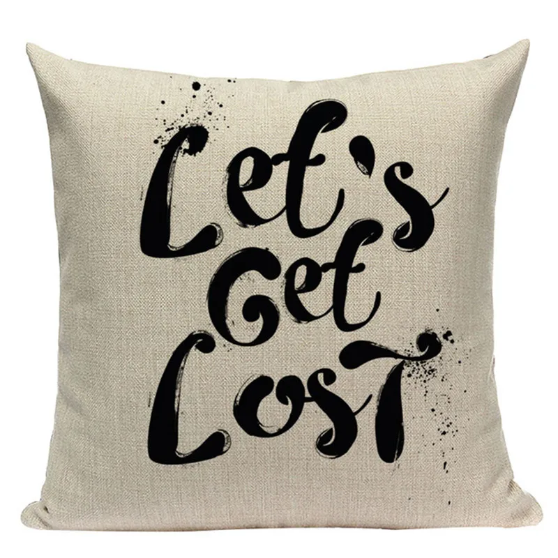 Наволочка в скандинавском стиле с буквами для домашнего декора квадратная