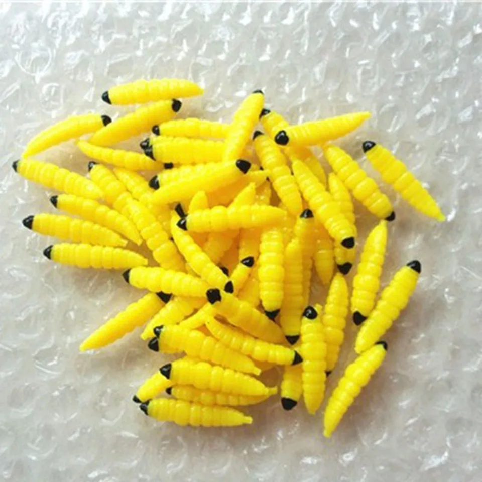 20 шт./лот Мягкая приманка личинка червь Силиконовые Рыболовные Приманки 3 см