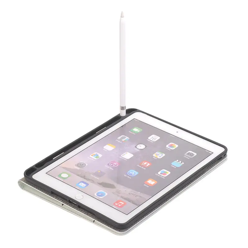 Чехол для iPad 9," 5th 6th поколения крышка с карандаш держатель для iPad Air 1 2 силиконовые животный принт Капа+ пленка+ ручка