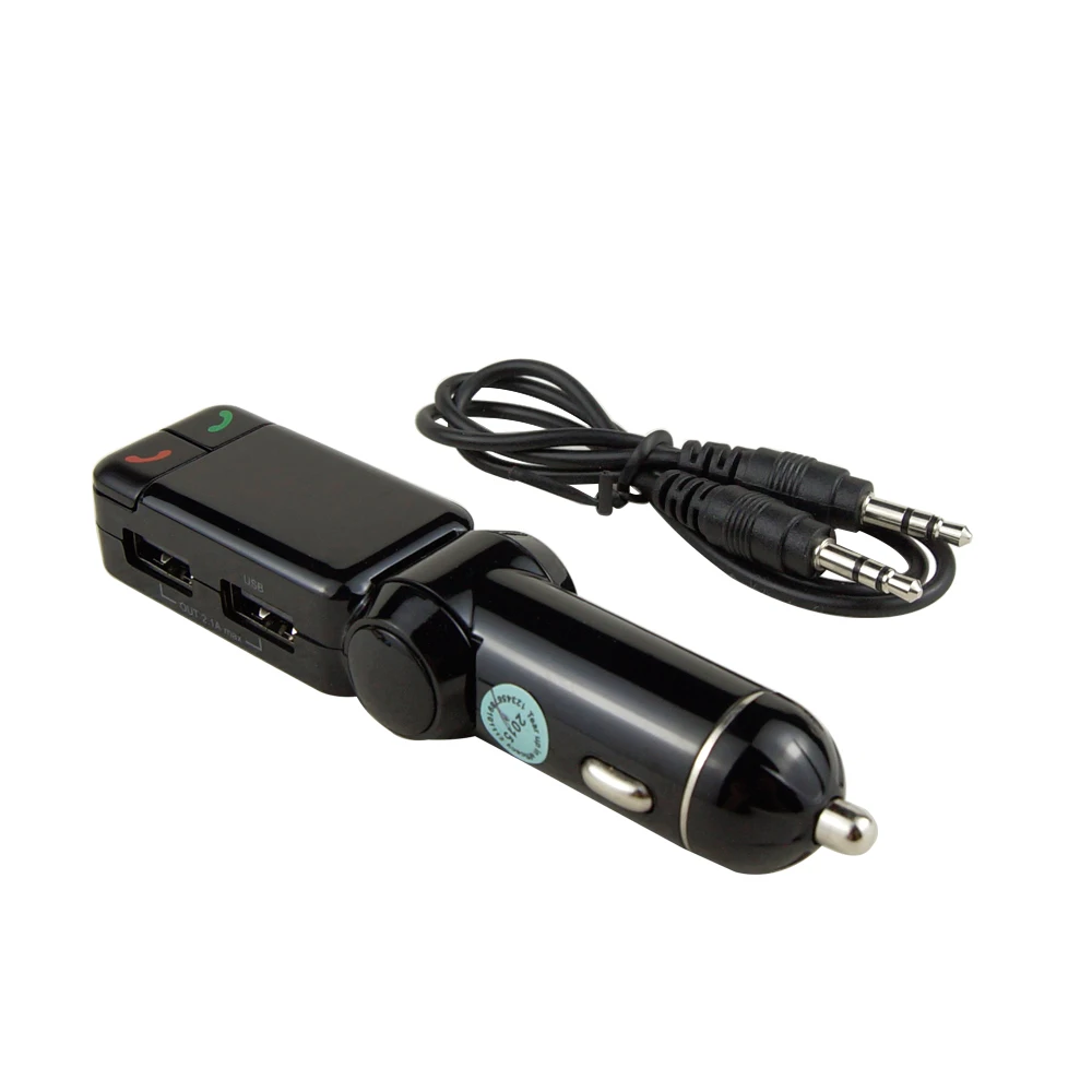 Perlinta Bluetooth car Charger adapter HandsFree Car Kit with 2USB Port and LCD Display for Mp3 MP4 Mobile | Электроника
