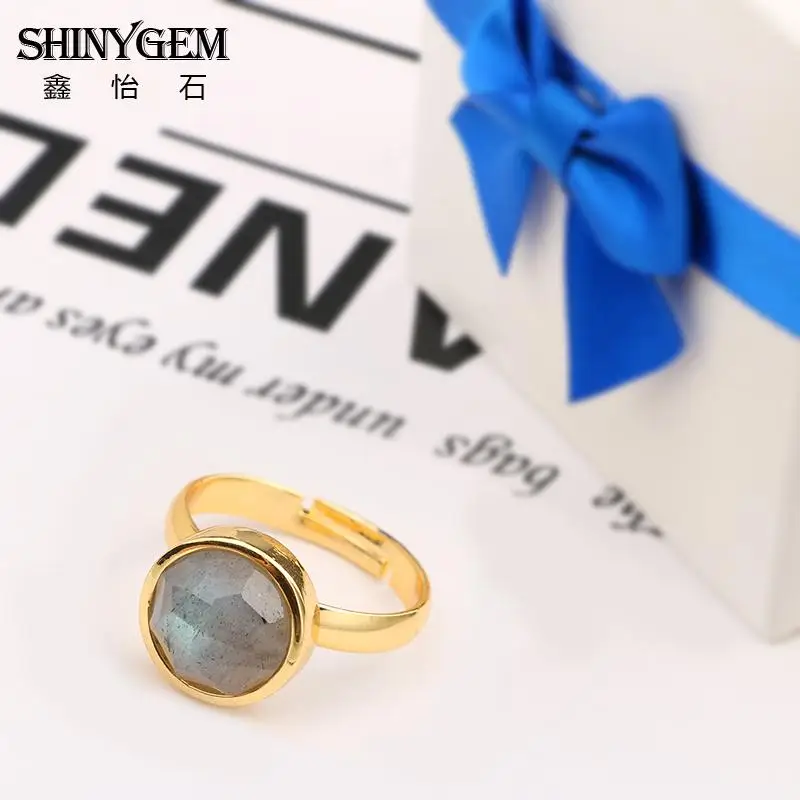 ShinyGem 10 мм позолоченные Регулируемые винтажные бриллиантовые серые драгоценные
