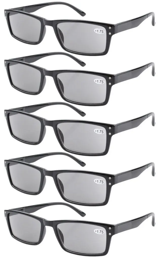 R057 Eyekepper 5 штук в партии; пружинным шарниром ретро очки для чтения включают в себя солнечные очки+ 1/1. 25/1. 5/1. 75/2/2,25/2,5/2,75/3/3,5/4
