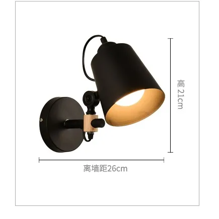 Nordic Simple Modern Wall Sconce Adjust Wood Iron Light Fixtures Balcony Aisle Home Indoor Lighting Bedside LED Lamp | Лампы и