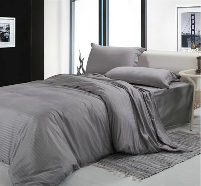 Фиолетовое стеганое одеяло/пододеяльник Полный/queen/King size 4 шт. чистый цвет гостиничное постельное белье хлопок Комплект постельного белья домашний текстиль - Цвет: E