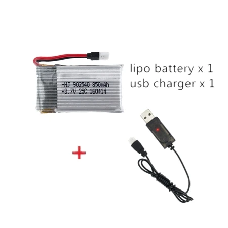 1 шт. 3 7 в 850 мАч литий-полимерный аккумулятор 902540 с usb-кабелем для зарядки Syma X5C X5SC