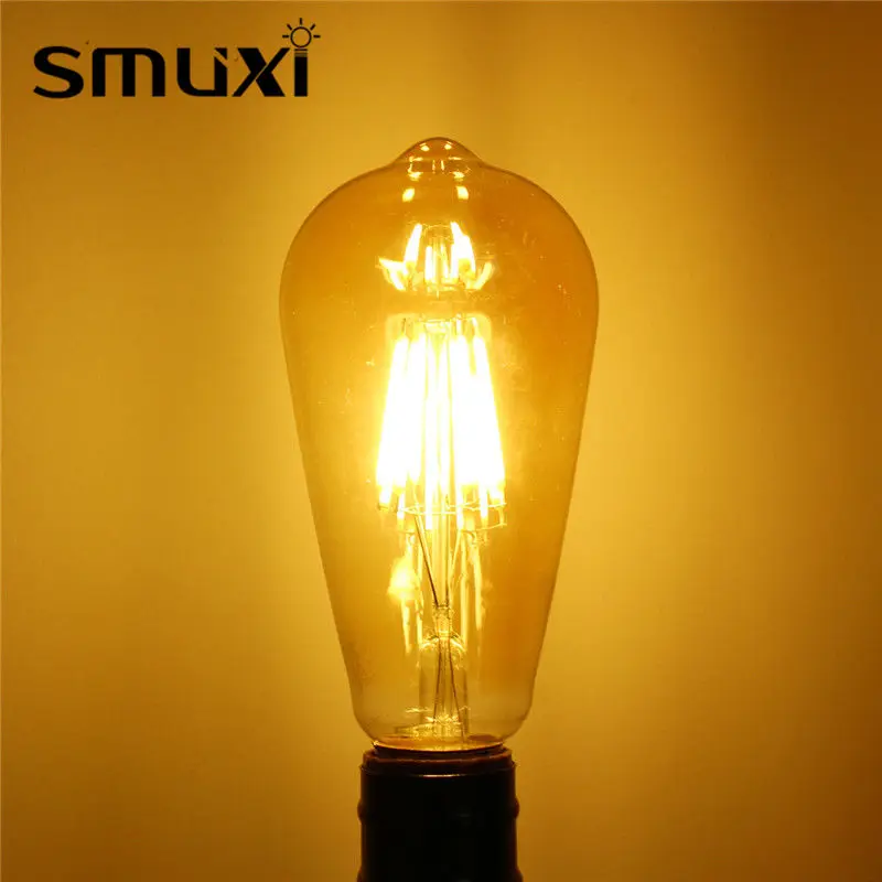 Винтажная Светодиодная лампа Эдисона E27 ST64 6 Вт 220 В переменного тока|vintage edison