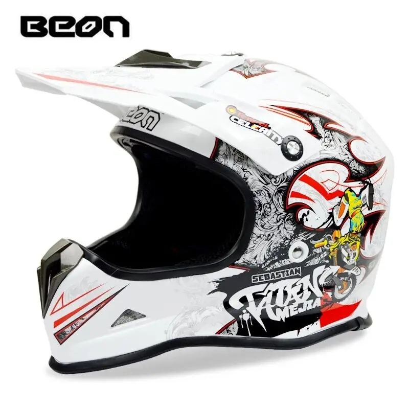 BEON moto кросс-шлем профессиональный для горного велосипеда, для спусков DH capacete ATV casco Полнолицевой кросс-шлем - Цвет: 4