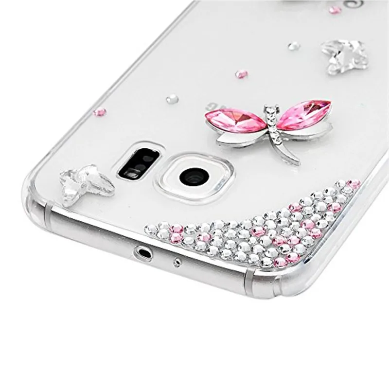 Udapakoo 3D Стразы бриллианты розовые бабочки чехол для Samsung A3 A5 A7 2016 2017 E5 C5 C7 C9 Note 2 3 4 5 8 9