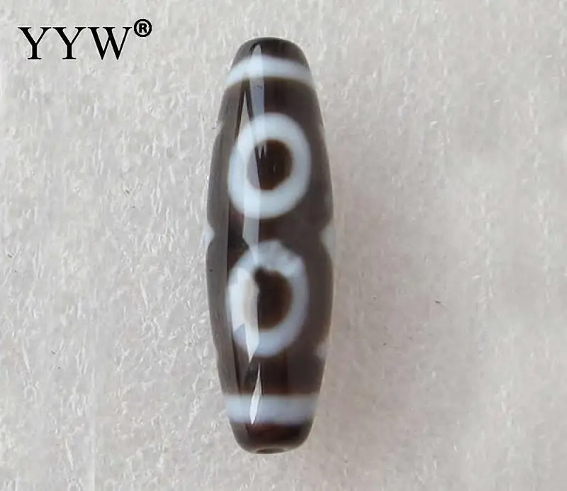 Натуральные тибетские бусины Dzi для изготовления ювелирных изделий «сделай сам», Овальные, трехглазные, класс AAA, 11x37 мм, отверстие: прибл. 2 мм, продаются ПК