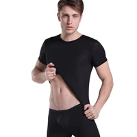 ultrathin nylon mens t shirts very soft men bodysuit sexy sleeve undershirt sheer gay men clothes gay mens undershirts