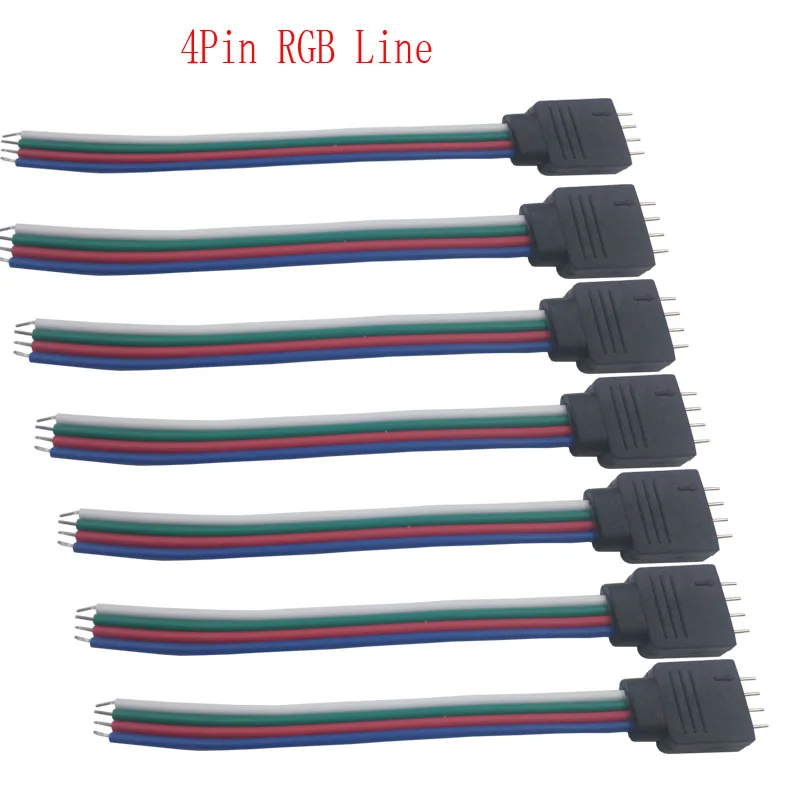 10 шт. 4 контактный RGB светодиодный разъем Штекерный Соединительный кабель для