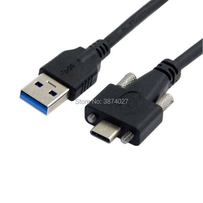 1 2 м USB 3 0 папа к type c USB-c Type-C с двойными винтами запирающий Мужской кабель для